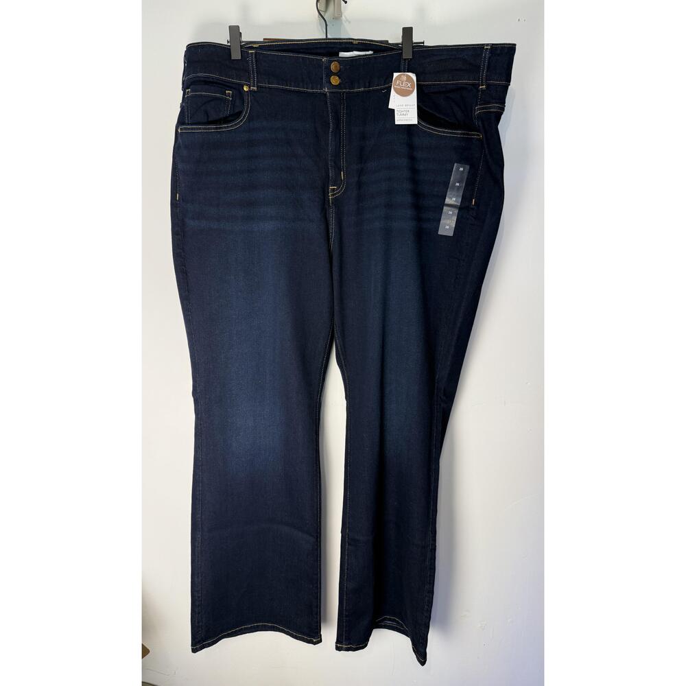 NWT Lane Bryant Womens Dark Blue Double Button Five Pocket Straight Leg Jeans 26 - Picture 3 of 13